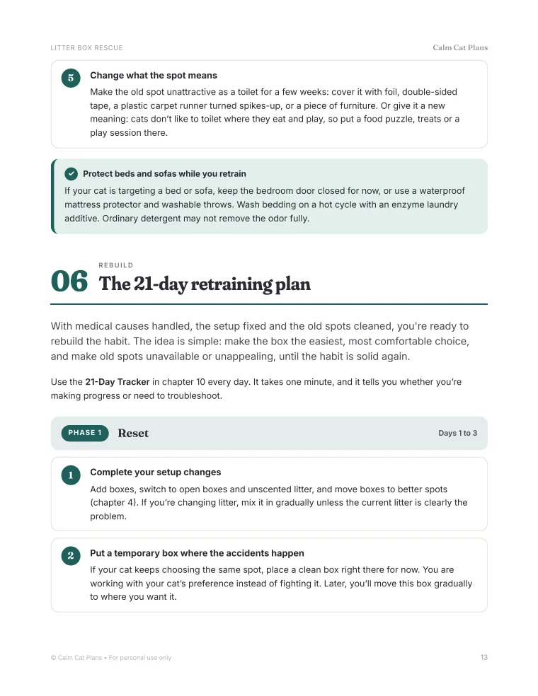 A page from the 21-day retraining plan